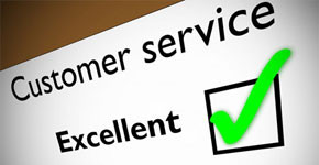 A feedback form displaying 'Customer service' with a checkmark next to 'Excellent'. - International Hotel School