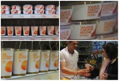 Various canned carrot soup products displayed on shelves in a store. - International Hotel School