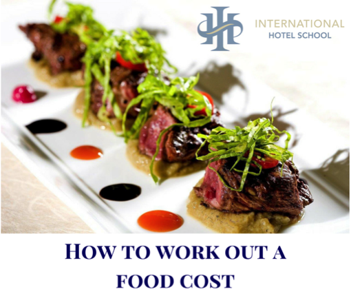 A gourmet dish featuring sliced meat, garnished with greens and sauces on a white plate. - International Hotel School
