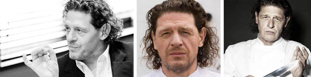 Portraits of Marco Pierre White, a renowned chef with curly hair and a serious expression. - International Hotel School