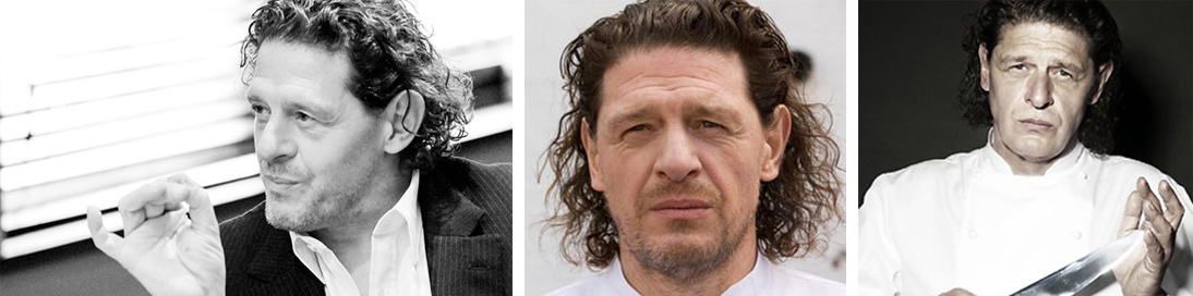 Portraits of Marco Pierre White, a renowned chef with curly hair and a serious expression. - International Hotel School