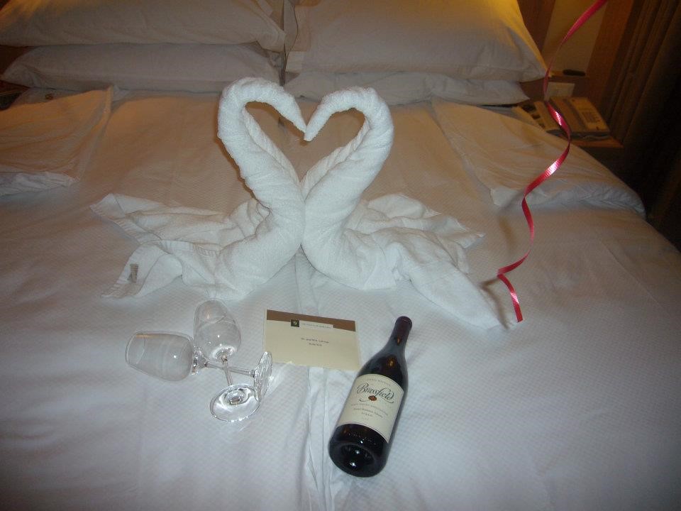 Hand Crafted Towel Swans