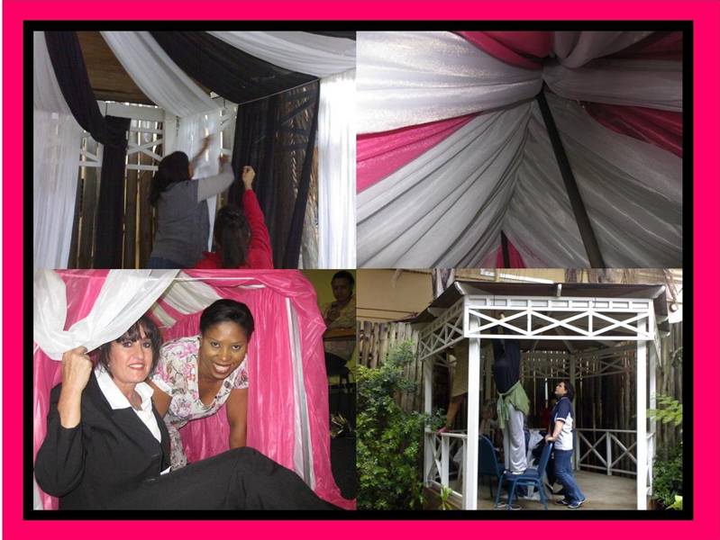Participants engaged in a draping course, showcasing various fabric arrangements in a structured setting. - International Hotel School