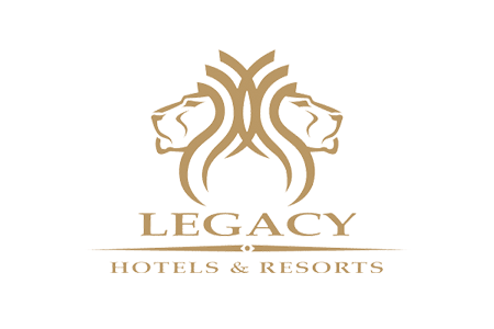 Logo of Legacy Hotels & Resorts featuring stylized lions and elegant typography. - International Hotel School