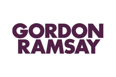 Gordon Ramsay logo in a stylized font with a dark purple color scheme. - International Hotel School