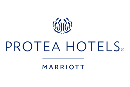 Logo of Protea Hotels, a brand under Marriott, featuring a stylized emblem and text. - International Hotel School